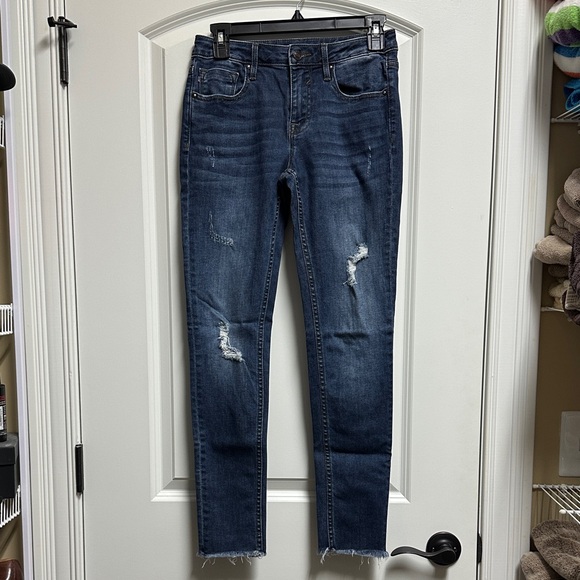 Vigoss Denim - Vigoss Dark Blue Distressed Skinny Jeans